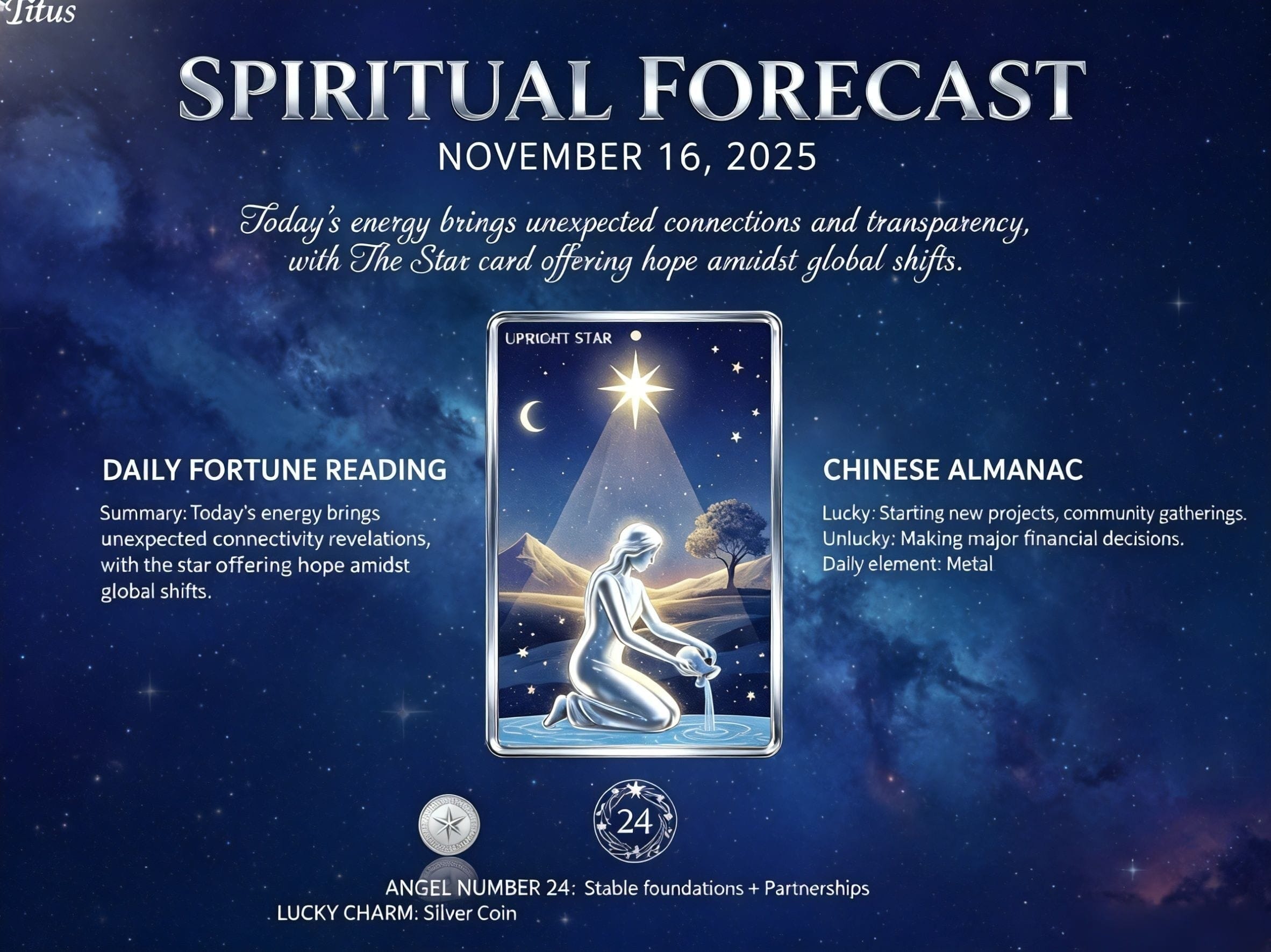 Spiritual Forecast for November 16, 2025