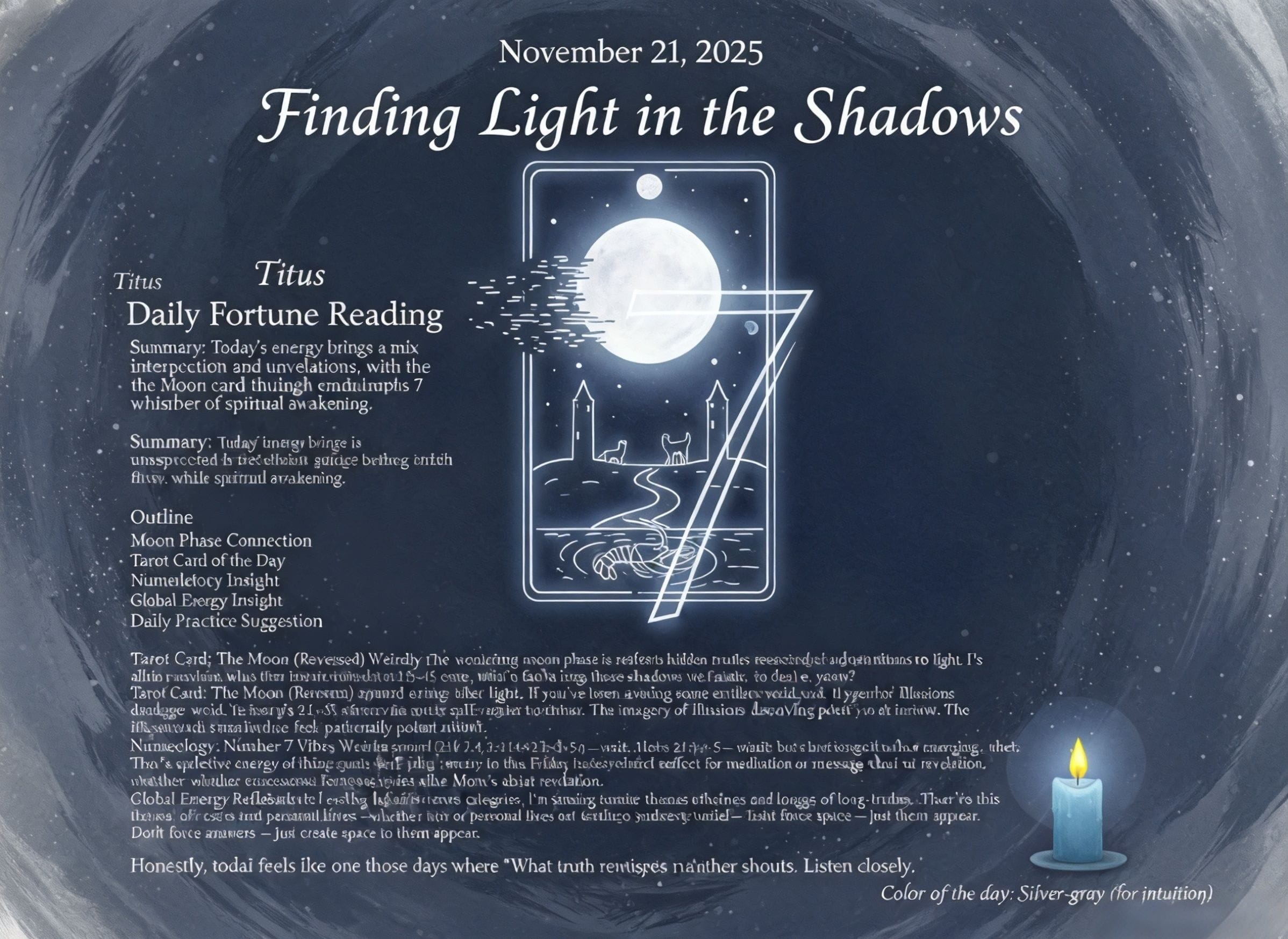 November 21, 2025: Finding Light in the Shadows