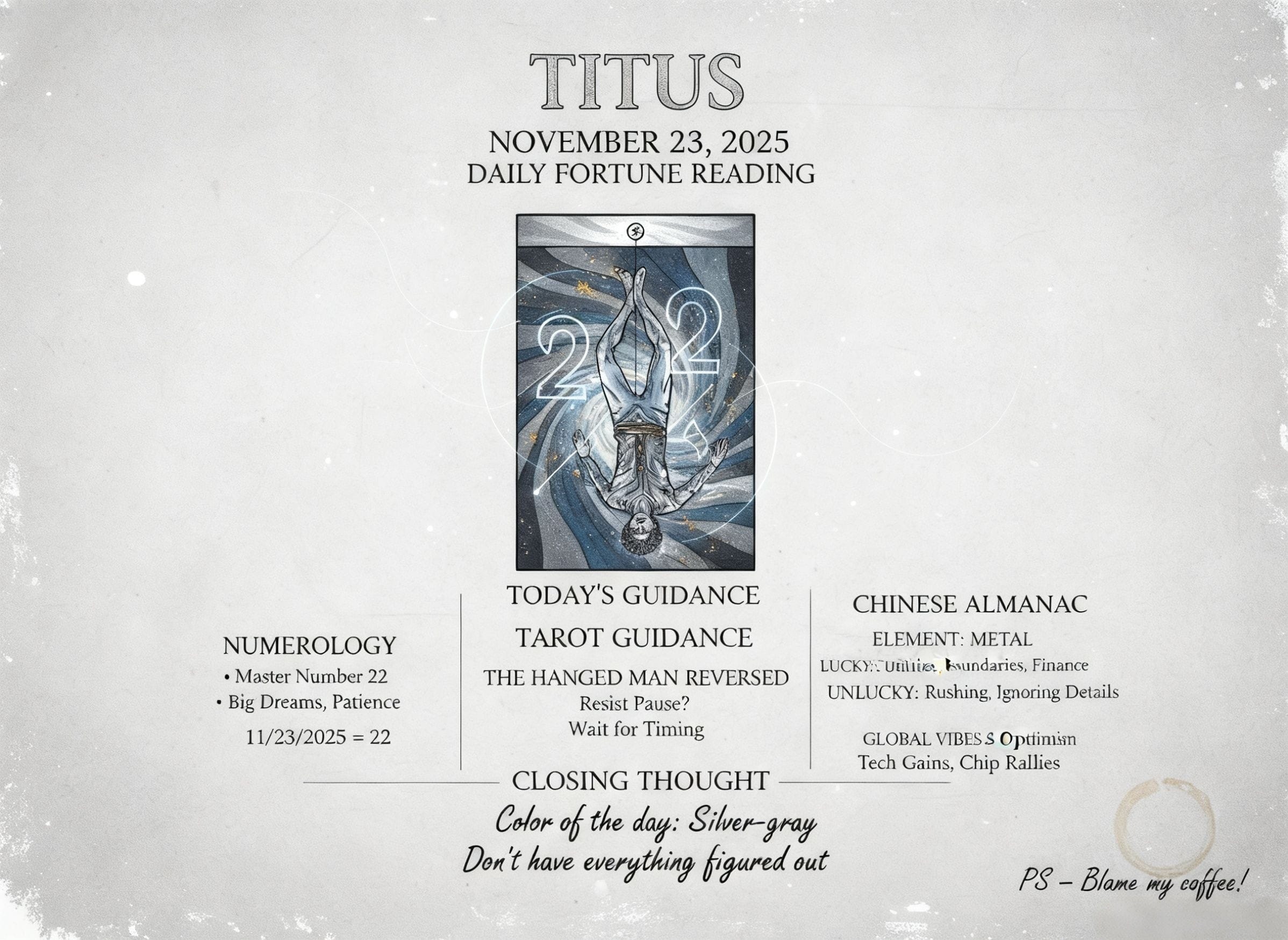 Daily Spiritual Reading for November 23, 2025