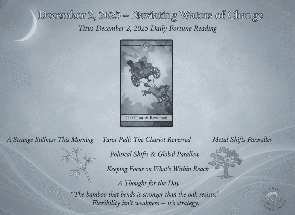 December 2, 2025 – Navigating Waters of Change
